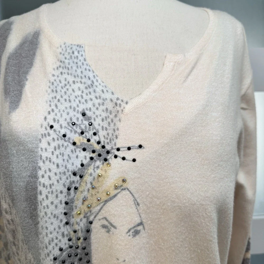 Sempre Woman's Dress Designed In‎ Italy Human Artwork Leopard Sz M